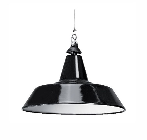 [ARI4184] Nostalgie - suspension déco e27 acier noir (intérieur blanc), lampe non fournie - 4183