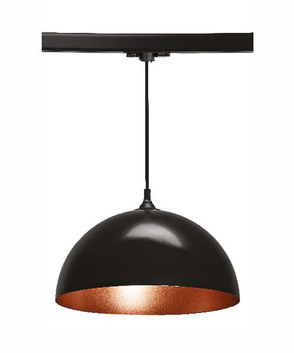 [ARI4218] Como 023 - suspension e27 60w, noir/cuivré, lpe non incl., pour rail 3 - 4218