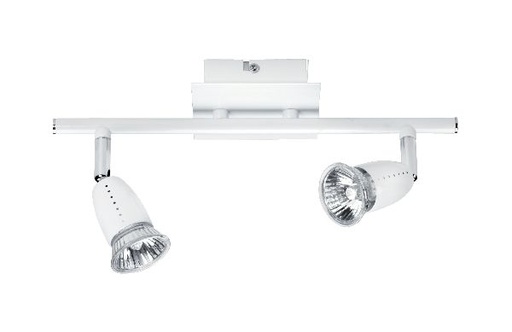 [ARI4663] Ecco b2 - plaf./appl.mur 2 spots gu10 50w max., blanc, lampes non incl - 4663