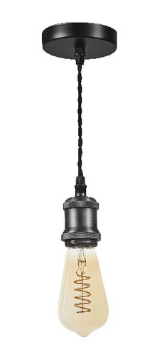 [ARI50449] Epoque - susp. e27 60w max, douille style rétro, anthracite, lampe non - 50449
