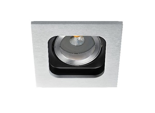 [ARI51061] Square 50 - encastré gu10, carré, orient., alu, a/lpe led 6w 4000k 500 - 51061