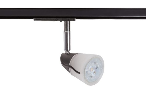 [ARI51195] Diam 029 - spot rail 1 all. 029 gu10, noir, a/lpe led 6w 3000k 500lm incl - 51194