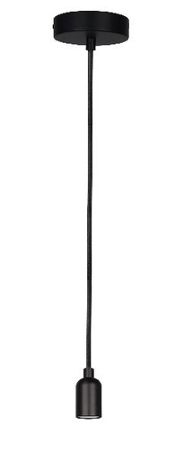 [ARI51207] Epoque - susp. e27 60w max, douille style rétro, noir mat, lampe non incl. - 51206