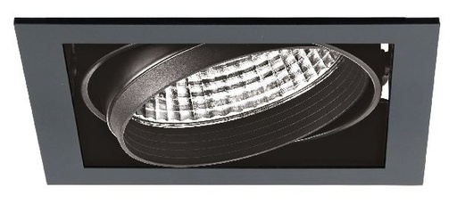 [ARI51214] Kit quadra mono -downlight orient. noir, module led 34w 3000k 40° 3300lm incl - 51213