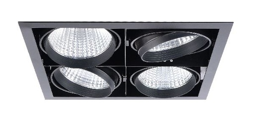 [ARI51277] Kit quadra quatro -downlight orient. noir, 4 mod. led 34w 3000k 40° 3300lm incl - 51276