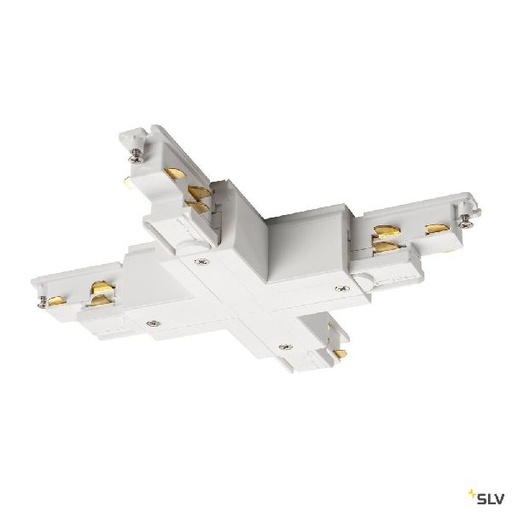 [DC1002656] S-TRACK, conecteur en X, Dali, pour rail 3 allumages, intérieur, blanc 1002656