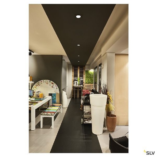[DC1003068] NEW TRIA 68, encastré de plafond intérieur, simple, carré, noir mat, LED, 11W, 2 1003068