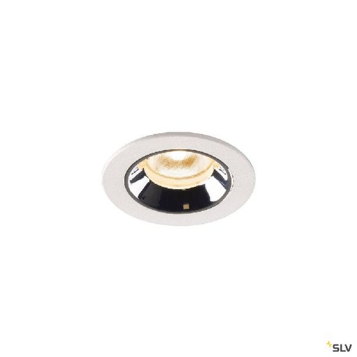 [DC1005513] NUMINOS® XS, encastré plafond int, 40°, blanc/chrome, LED, 7W, 2700K, IP20/IP44 1005513