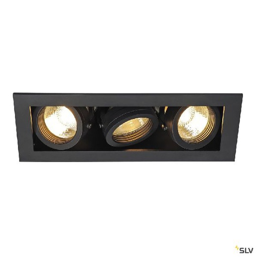 [DC115530] KADUX, encastré de plafond intérieur, triple, noir mat, GU10/QPAR51, 3x 50W max 115530