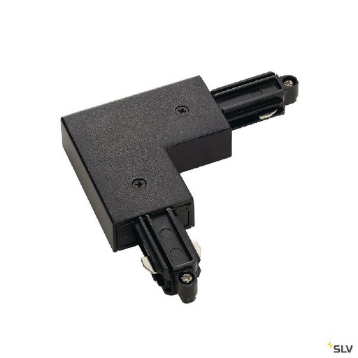 [DC143050] Connecteur d'angle pour rail 1 allumage 16A max, noir, terre extérieure 143050
