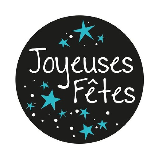 [FES-GOBO-JF-2C-54] Gobo Ø54mm - motif joyeuses fêtes - 2 couleurs - blanc - Festilight GOBO-JF-2C-54