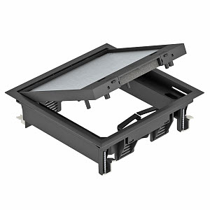 [OBO7405146] Boîtier de sol à bord recouvrant GES4-2U10T 9011 7405146