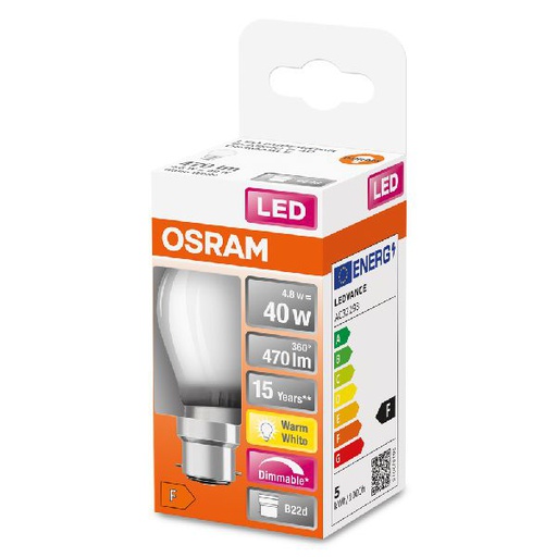 [OSR437289] LED SuperStar CL P GL FR 40 dim 5W/827 B22d - 437289