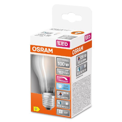 [OSR602670] LED SuperStar+ Standard verre dépoli variable 11W=100 E27 froid - 602670
