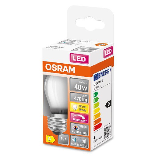 [OSR603110] LED SuperStar+ Sphérique dépoli variable variable 3,4W=40 E27 ch - 603110