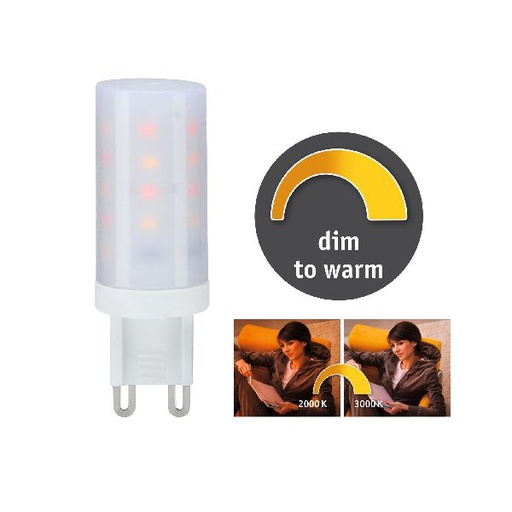 [PAU28819] LED bi-pin G9 270lm 2000-3000K dimtowarm 4W 230V