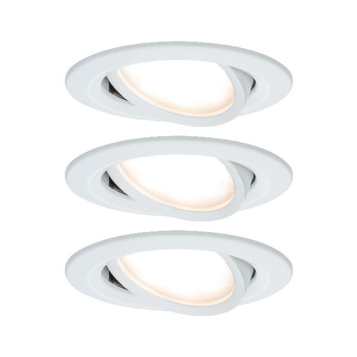 [PAU93449] Kit enc Nova Coin rond orientable LED 3x6W 2700K 230V blanc dépoli/Alu