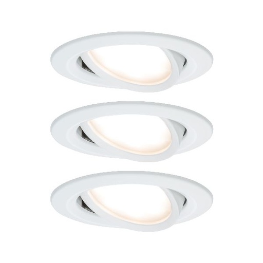 [PAU93485] Kit ENC Nova Coin 3 niv grad rond nr LED 3x6W 2700K 230V blanc dépoli/Alu