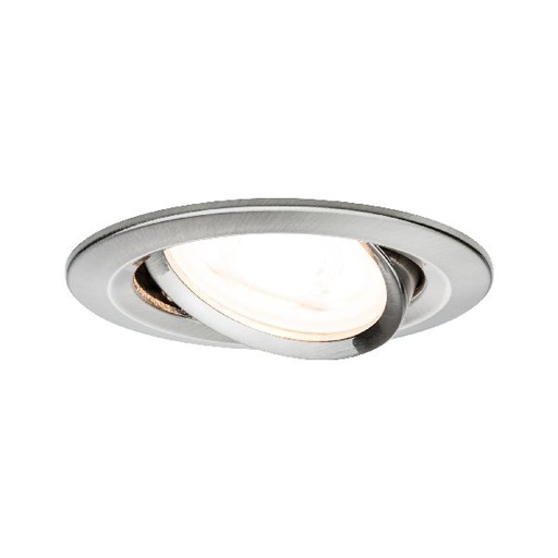 [PAU93641] ENC Nova rond orientable max. 35W 230V GU10 51mm Acier brossé/Alu zinc