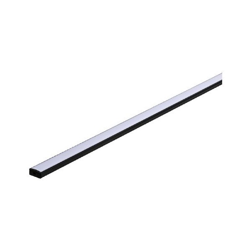 [PAU78901] Base Profilé avec diffuseur blanc 2m noir anodisé/Blanc Alu/plastique