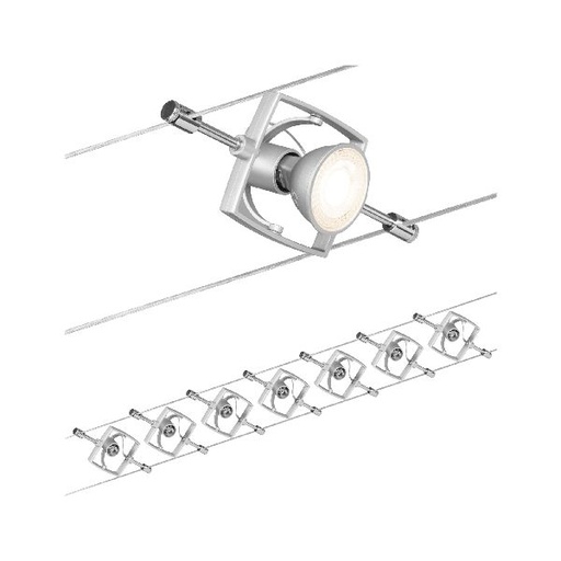 [PAU94152] Ens. Wire System MacII max 7x10W GU5,3 Chr-m 230/12V 80VA Métal/plastique