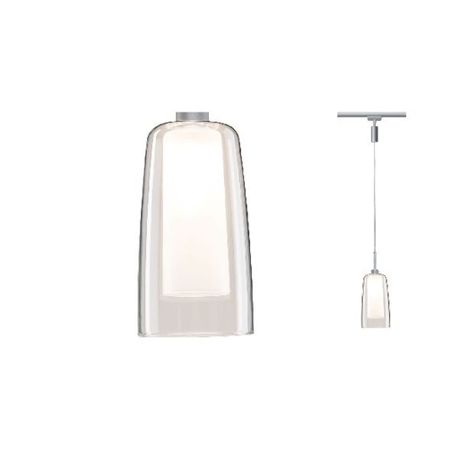 [PAU94998] Pendulum Arido II URail LED 1x5W GU10 Chrome mat/clair/satin 230 V métal/verre