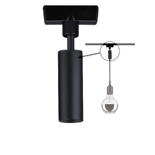 [PAU96914] Adaptateur suspen Universal URail Noir dépoli 230V Métal/plastique
