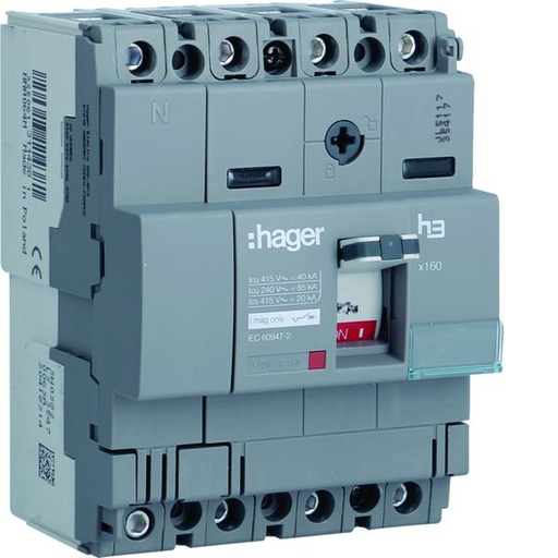 [HAG-HNA081M] Disjoncteur Boitier Moulé h3 x160 MAG (ICB) 4P4D In80A Icu40kA à cage HNA081M