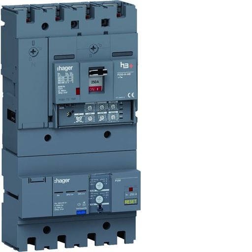 [HAG-HHT251JB] Disjoncteur Boitier Moulé + diff h3+ P250 LSI AB 4P4D In250A Icu25kA à plage HHT251JB
