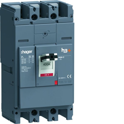 [HAG-HCW400AR] Interrupteur à déclenchement libre boitier moulé h3+ P630 3P In400A à plage HCW400AR
