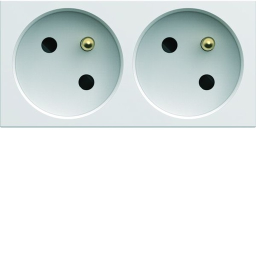 [HAG-WXF422B50] Prise de courant double speciale goulotte gallery 2P+T 16A pure carton de 50 WXF422B50