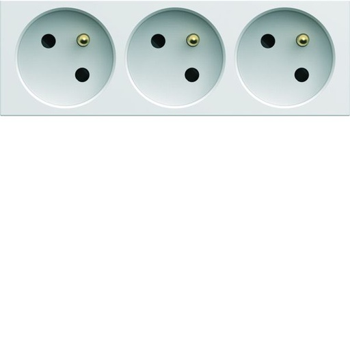 [HAG-WXF423B50] Prise de courant triple speciale goulotte gallery 2P+T 16A pure carton de 50 WXF423B50