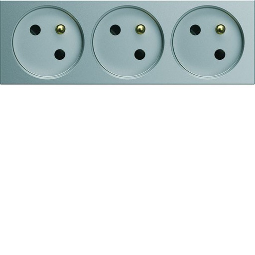 [HAG-WXF423T] Prise de courant triple speciale goulotte gallery 2P+T 16A titane WXF423T