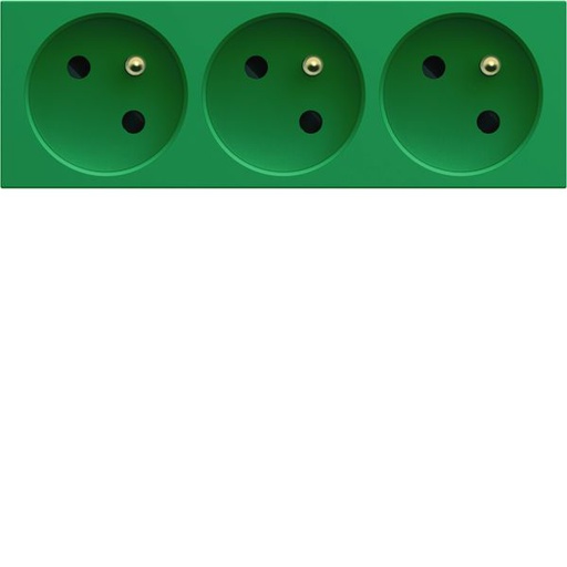 [HAG-WXF423V] Prise de courant triple speciale goulotte gallery 2P+T 16A vert WXF423V