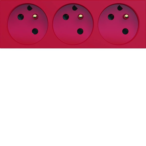 [HAG-WXF433] Prise de courant triple detrompee speciale goulotte gallery 2P+T 16A WXF433