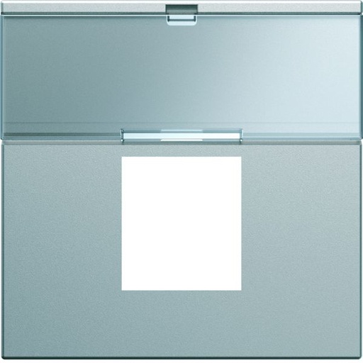 [HAG-WXD206T] Enjoliveur Gallery prise RJ45 avec porte étiquette 2 modules, finition Titane WXD206T