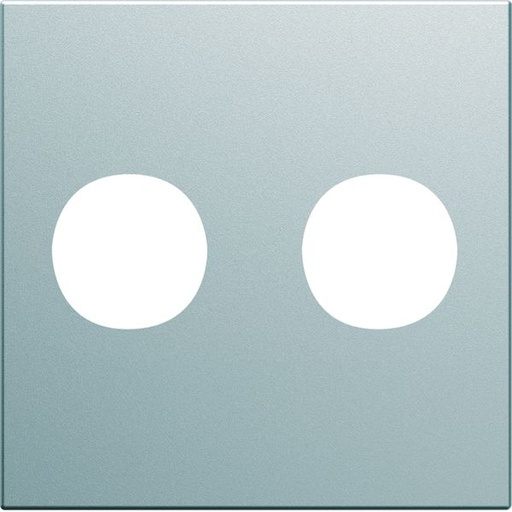 [HAG-WXD259T] Enjoliveur prise double F gallery 2 modules titane WXD259T