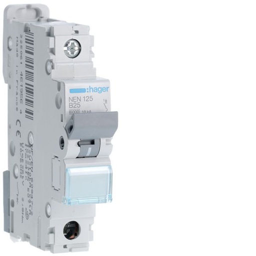 [HAG-NEN125] Disjoncteur 25A 1P 6-10kA Courbe B 1module NEN125
