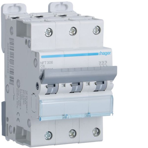 [HAG-NFT306] Disjoncteur 6A 3P 6-10kA Courbe C 3module NFT306