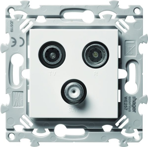 [HAG-WE257] Essensya prise TV+FM+SAT directe 2entrées WE257