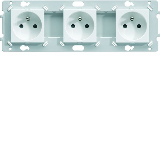 [HAG-WE123] Prise triple Essensya 2P+T Pré cablées Pure WE123