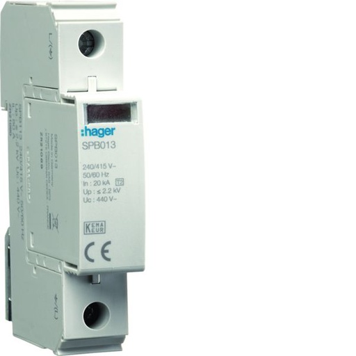 [HAG-SPB113] Parafoudre de type 2 Imax 40kA 1P 1modules SPB113