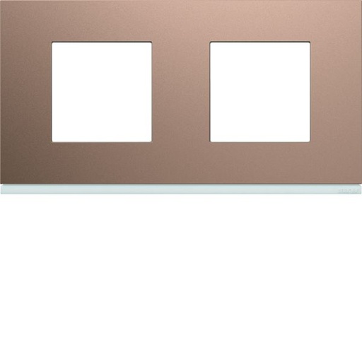 [HAG-WXP0512] Plaque de finition Gallery 2 postes Rosé horizontale entraxe 71 mm WXP0512