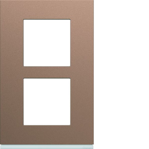 [HAG-WXP0522] Plaque de finition Gallery 2 postes Rosé verticale entraxe 57 mm WXP0522