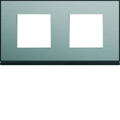 [HAG-WXP2112] Plaque de finition Gallery 2 postes Acier horizontale entraxe 71 mm WXP2112