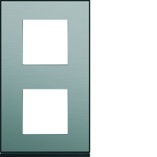[HAG-WXP2142] Plaque de finition Gallery 2 postes Acier verticale entraxe 71 mm WXP2142