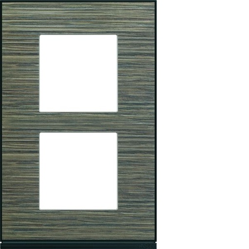 [HAG-WXP2422] Plaque de finition Gallery 2 postes Pecan verticale entraxe 57 mm WXP2422