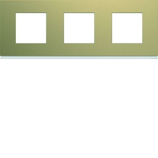 [HAG-WXP0413] Plaque de finition Gallery 3 postes horizontale Champagne entraxe 71 mm WXP0413