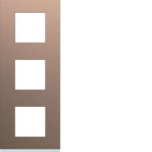 [HAG-WXP0543] Plaque de finition Gallery 3 postes verticale Rosé entraxe 71 mm WXP0543