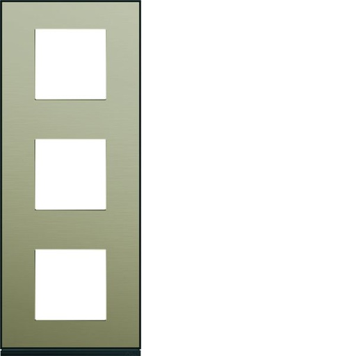[HAG-WXP2243] Plaque de finition Gallery 3 postes verticale Bronze entraxe 71 mm WXP2243